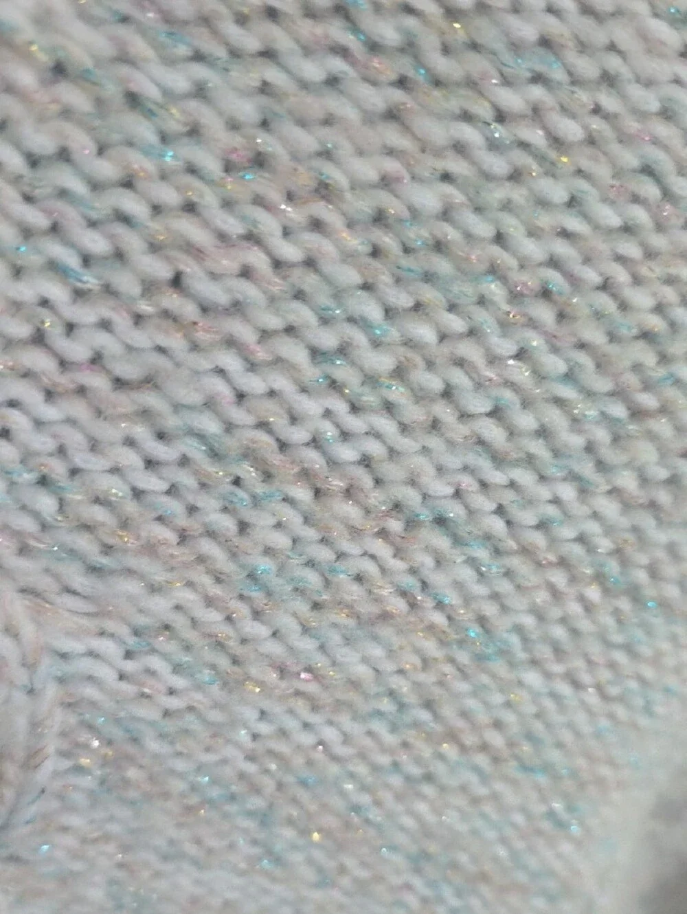 Anthropologie Light Gray Open-Knit Cable V-Neck Sweater